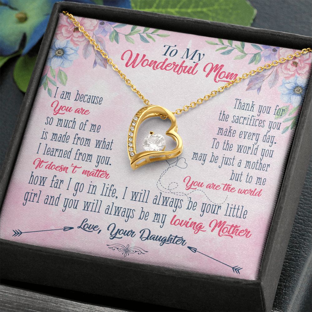 To My Wonderful Mom Necklace Pendant Gift From Daughter Necklace Gift For To Mom Happy Mother's Day Mother In Law Gift On Birthday Anniversary Gift 30821 Forever Love Necklace