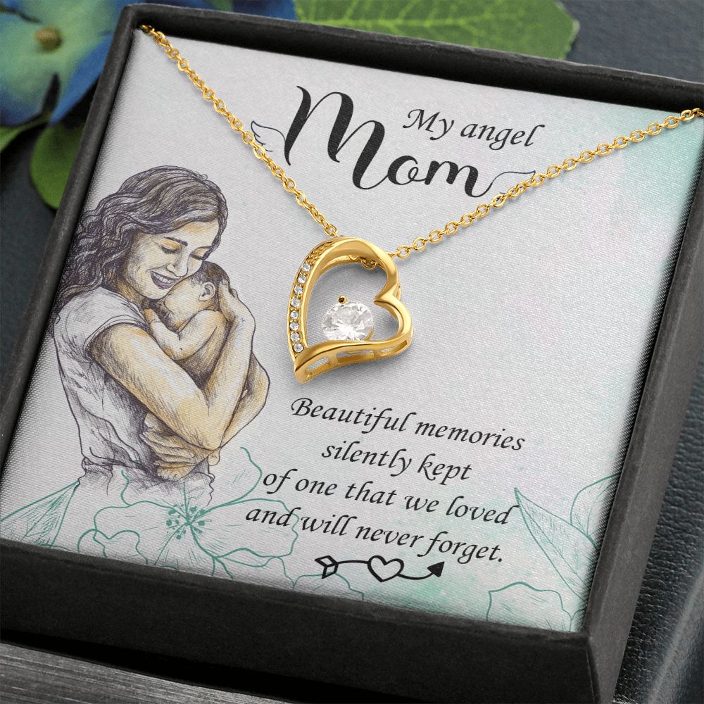 To My Mom Mother My Angel Necklace Pendant Gift From Daughter Beautiful Memories With Message Card Gift For Mom Forever Love Necklace