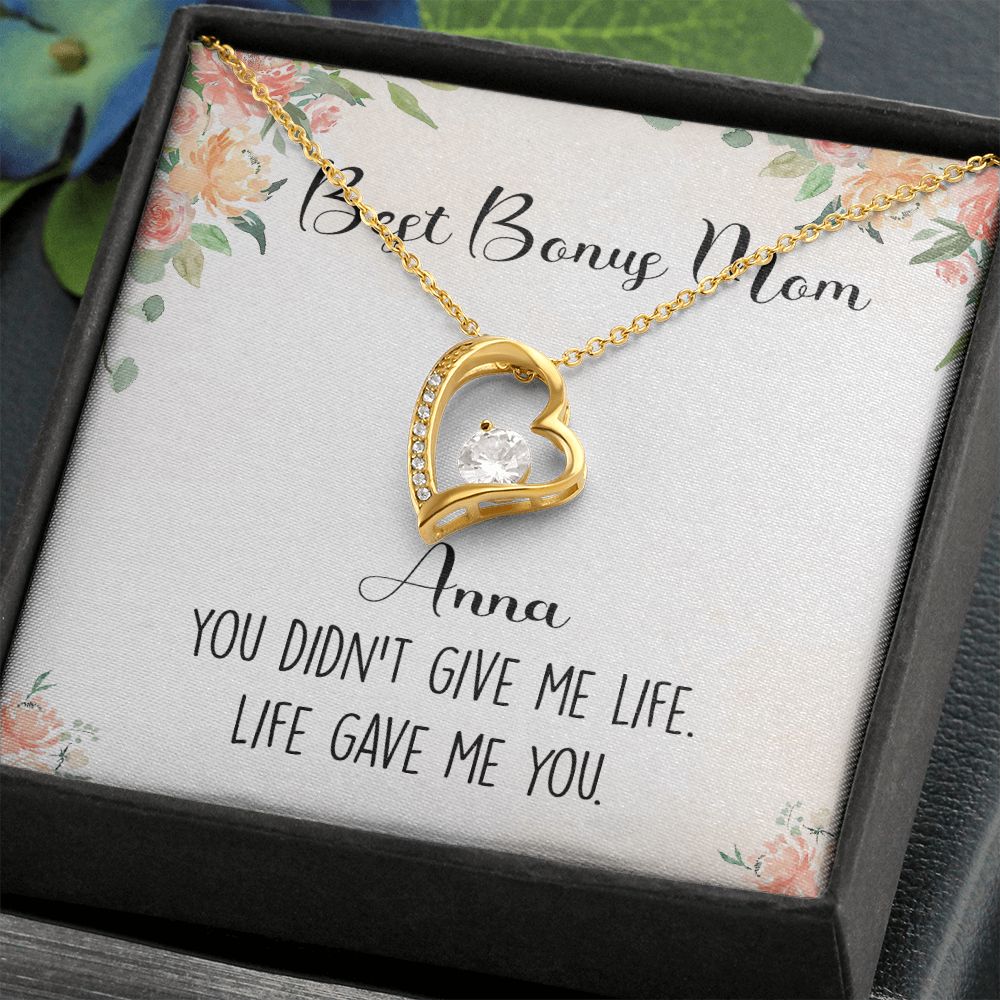 To My Stepmom Necklace from Stepdaughter Birthday Gifts for Stepmom Stepmother Gifts for Second Mom Gifts for Stepmom from Bonus Daughter Stepmom Gifts for Birthday Mothers Day 301 Forever Love Necklace