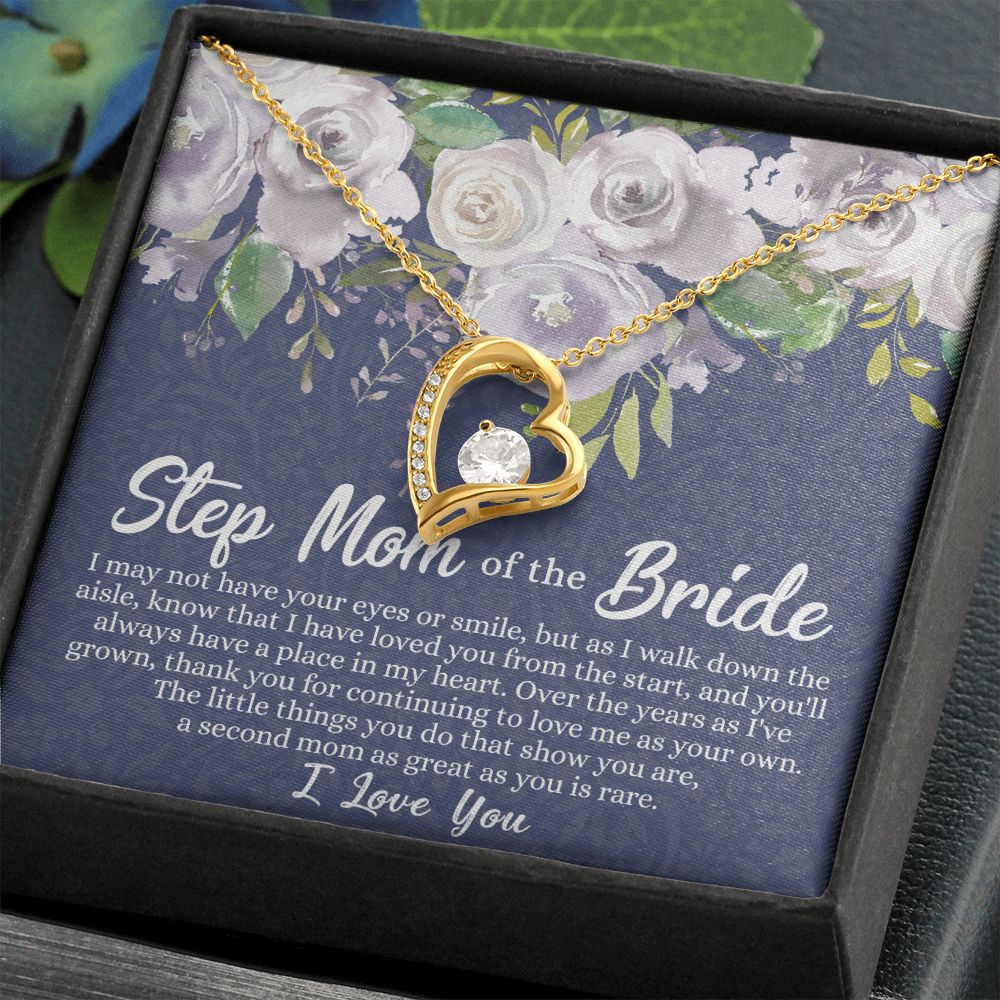 To My Stepmother of the Bride Necklace, Stepmother of the Bride Gifts Idea, Necklace for Stepmom of the Bride Gifts, Wedding Gifts for Stepmom, Gifts for Step Mother of the Bride Forever Love Necklace