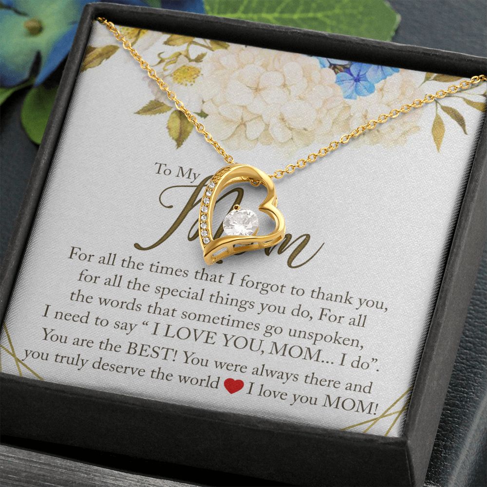 To My Mom Necklace, Gift For Mom, Mother's Day Gift from Daughter, Mom Jewelry Gift for Mothers Day, Birthday Gift for Mother, Moms Gift from Daughter Son, Necklace for Mom Mother 16 Forever Love Necklace