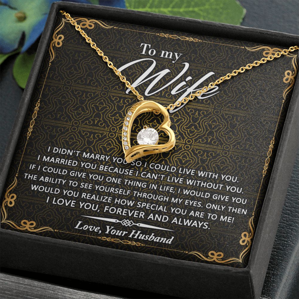 Birthday Gifts For Wife, Necklace Gifts For Wife From Husband, To My Wife Jewelry For Women , To My Wife Necklace  from Husband Wedding Anniversary Present For Wife, Beautiful Wife Jewelry Christmas25 Forever Love Necklace