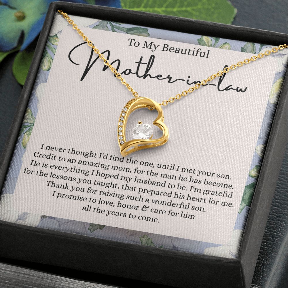 Mother in Law Necklace, Jewelry for Women, Future Mother in Law Gifts from Daughter in Law, Mother of Bride Gifts For Mother in Law, Birthday Gifts For Mother In Law From Daughter In Law Forever Love Necklace