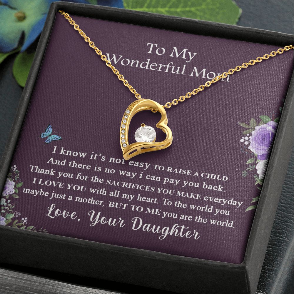 Mom Necklace Gifts for Mom from Daughter to Mom Gifts for Mothers Day from Daughter, To My Mom Necklace from Daughter to Mom Birthday Gifts Necklace with Message Card and Gift Box2231 Forever Love Necklace
