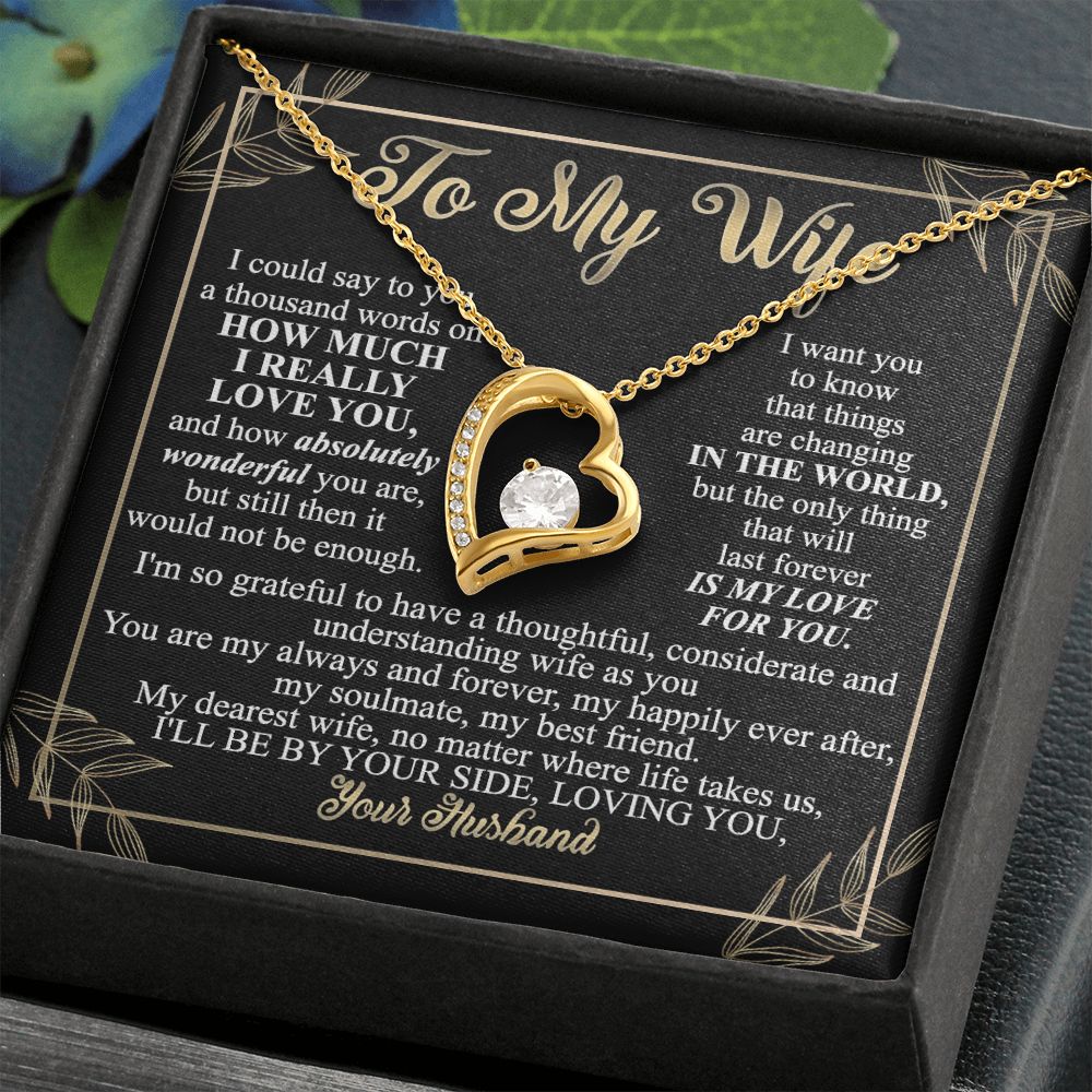 Birthday Gifts For Wife, Necklace Gifts For Wife From Husband, To My Wife Jewelry For Women , To My Wife Necklace  from Husband Wedding Anniversary Present For Wife, Beautiful Wife Jewelry Christmas13 Forever Love Necklace