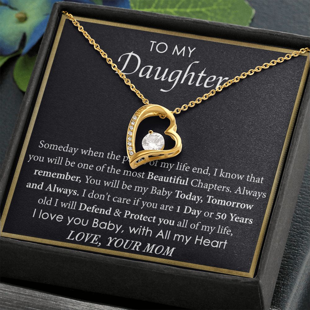 Mother Daughter Gift Ideas, To My Daughter Gift Necklace from Mom, Jewelry Pendant Present for Daughter, Birthday Christmas Gift Graduation Gifts for Daughters, Mother and Daughter Necklace 2136 Forever Love Necklace