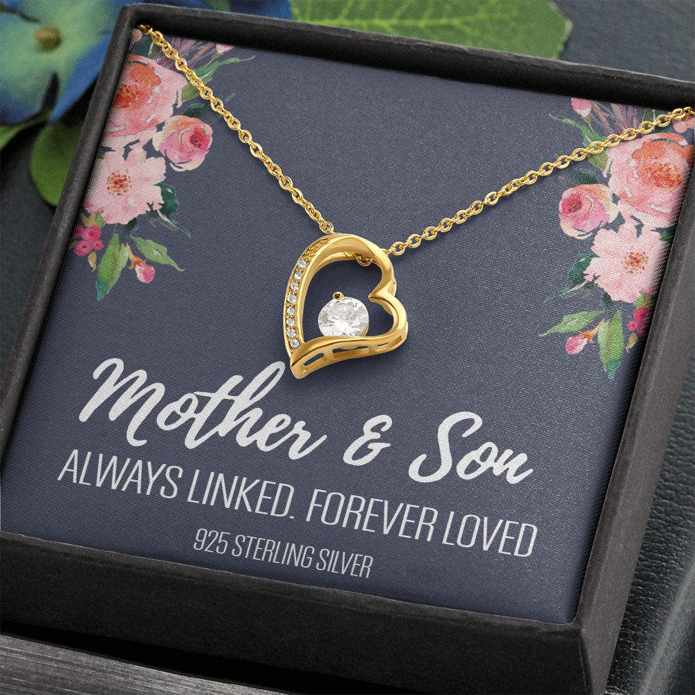 Gift For Mom From Son, Mother Son Gifts, Happy Mother's Day Necklace, Mom Gift Forever Love Necklace