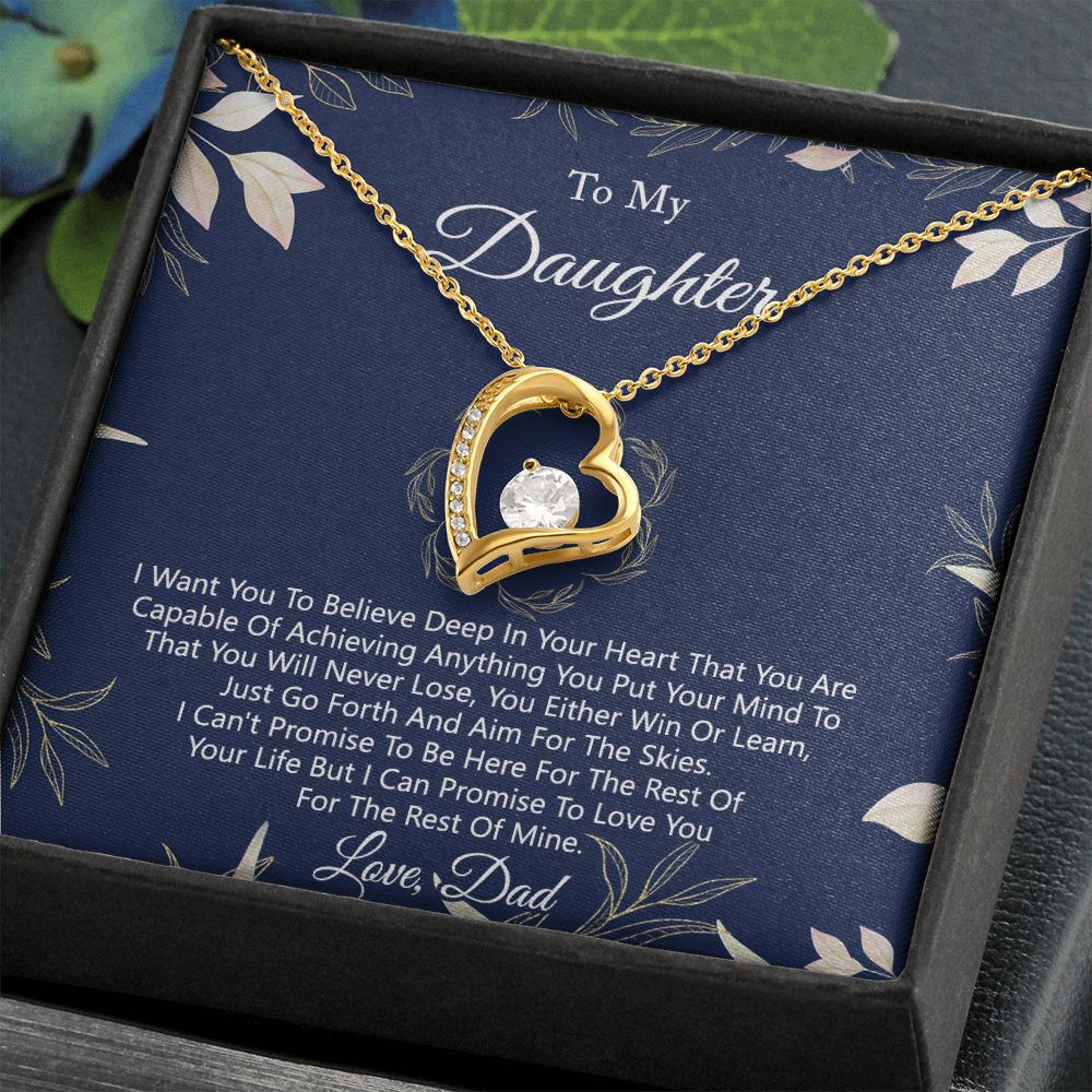 Gift For Daughter from Dad Daughter Father Necklace for Daughter Gift from Dad To My Daughter Necklace Daughters Birthday Christmas Jewelry Birthday Gifts for Women Girls Forever Love Necklace