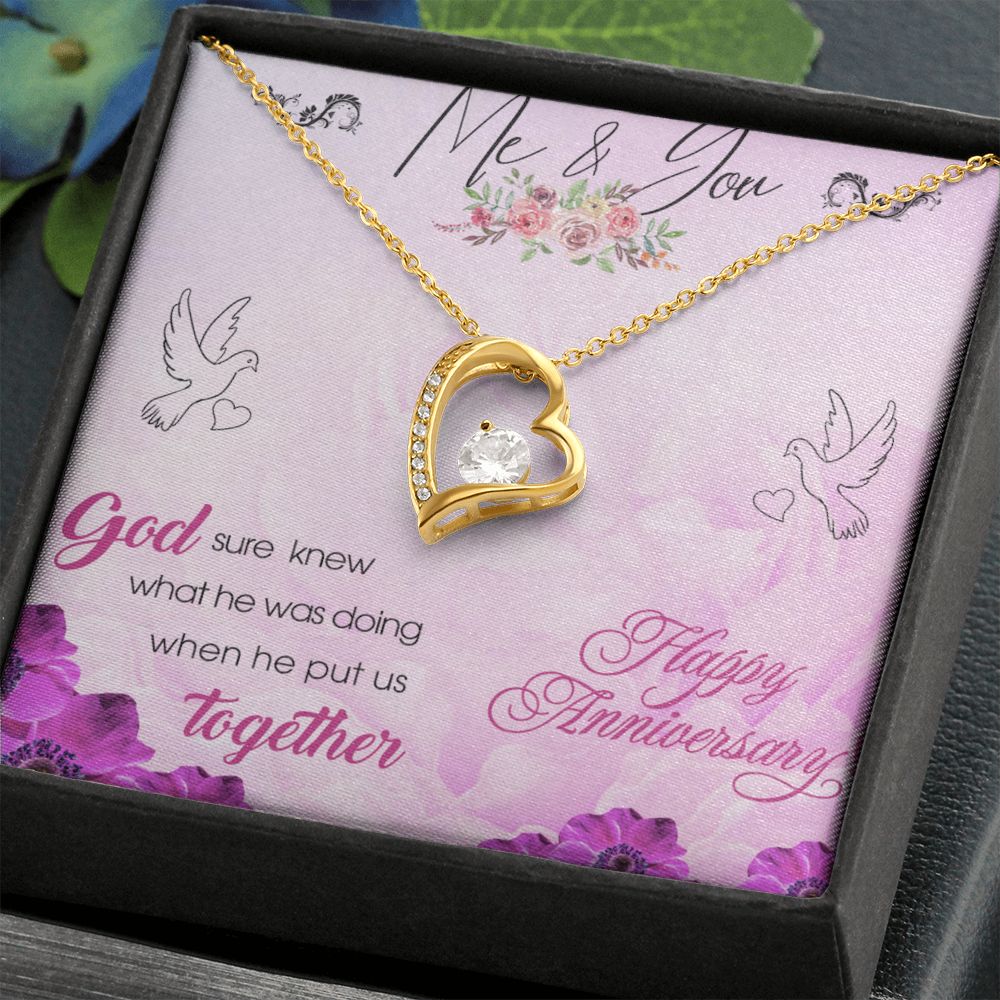 To My Wife Necklace, Wedding Anniversary Jewelry For Women, Necklace For Wife from Husband, Gift For Wife Birthday Gifts From Husband Necklace, Jewelry With Message Card In A Gift Box8 Forever Love Necklace