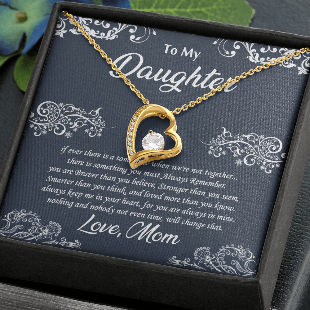 Jewelry Pendant Present for Daughter, To My Daughter Gift Necklace from Mom, Mother Daughter Gift Ideas, Birthday Christmas Gift Graduation Gifts for Daughters, Mother and Daughter Necklace 19 Forever Love Necklace