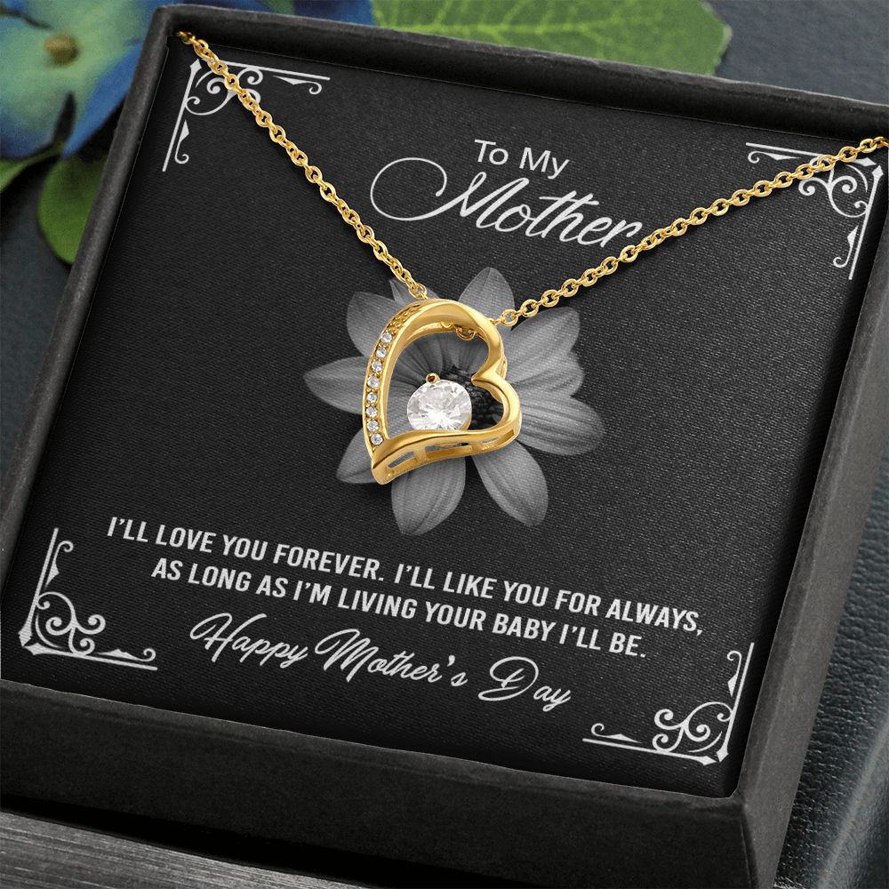 Mom Necklace Gifts for Mom from Daughter to Mom Gifts for Mothers Day from Daughter, To My Mom Necklace from Daughter to Mom Birthday Gifts Necklace with Message Card and Gift Box2247 Forever Love Necklace