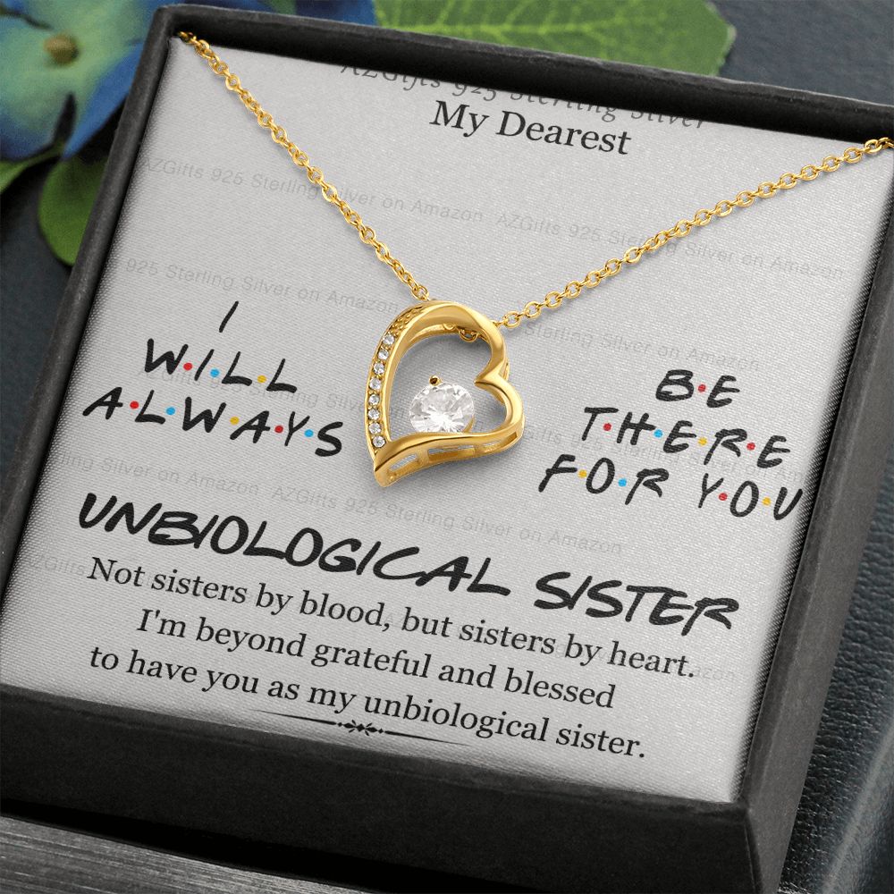 To My Unbiological Sister Necklace Pendant Gift for Soul Sister Unbiological Sister Gift for Women Girls My Unbiological Sister Jewelry Birthday Gift Idea 301 Forever Love Necklace