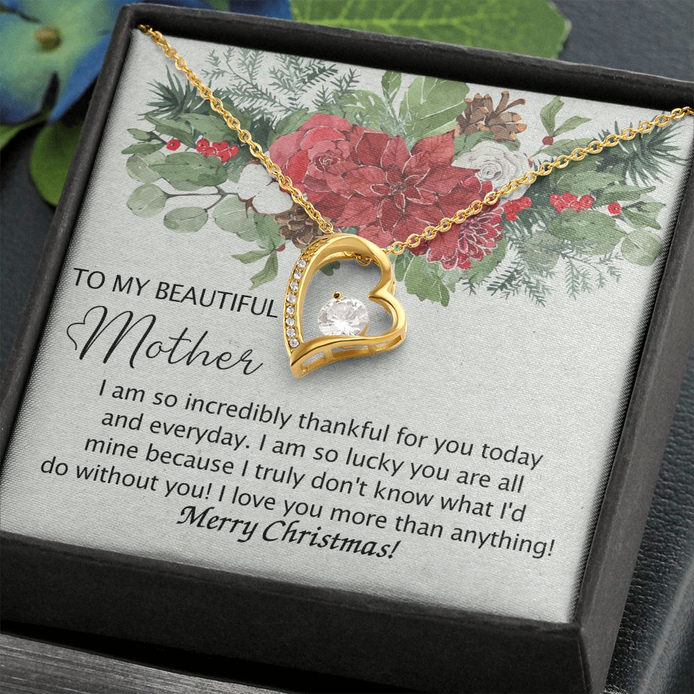 To My Mother Necklace from Daughter Pendant for Mom Christmas Pendant Inspirational Gift from Son to Mom Personalized Necklace Gift for Mother Fiance Christmas Present from Child 301 Forever Love Necklace