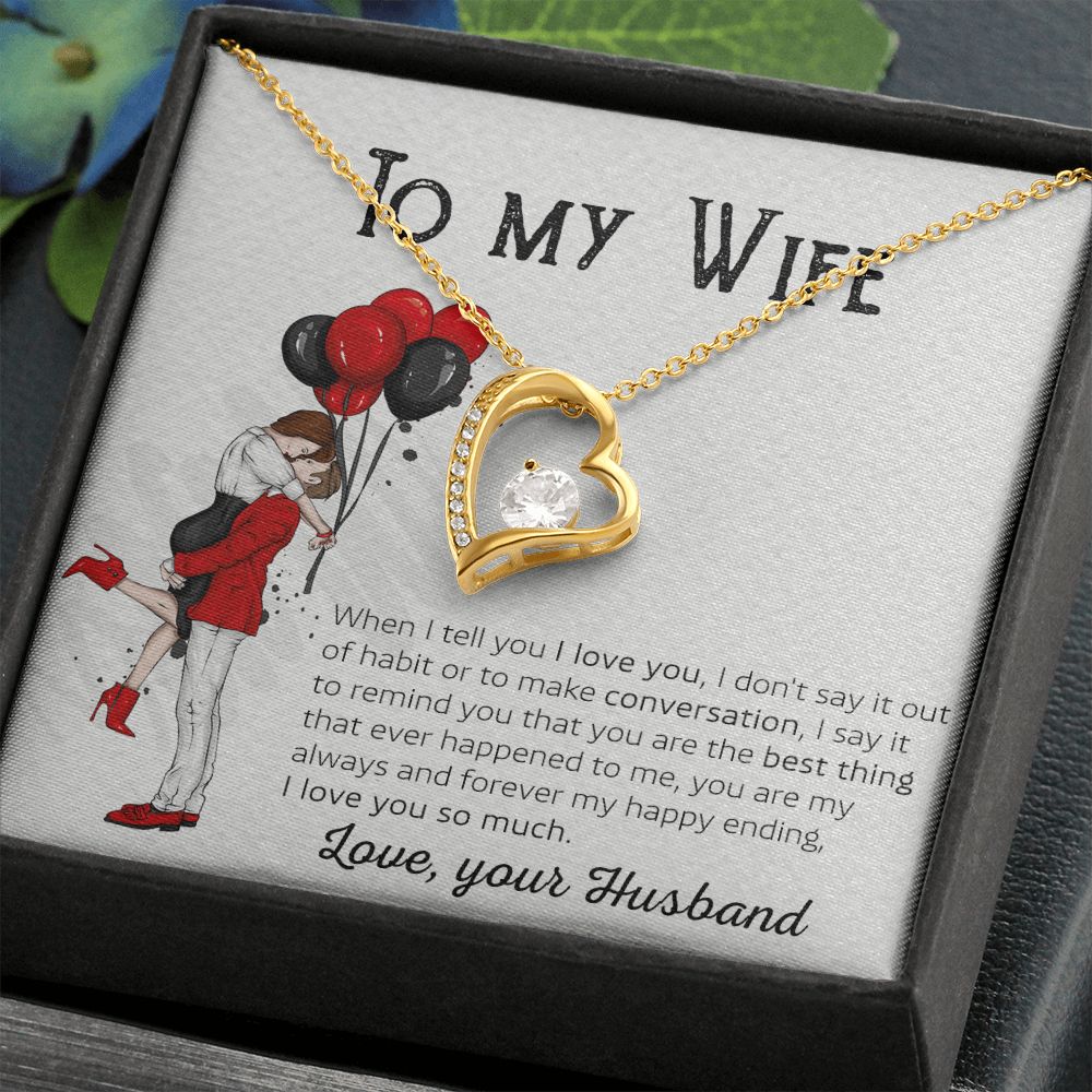 Birthday Gifts For Wife, Necklace Gifts For Wife From Husband, To My Wife Jewelry For Women , To My Wife Necklace  from Husband Wedding Anniversary Present For Wife, Beautiful Wife Jewelry Christmas 7 Forever Love Necklace