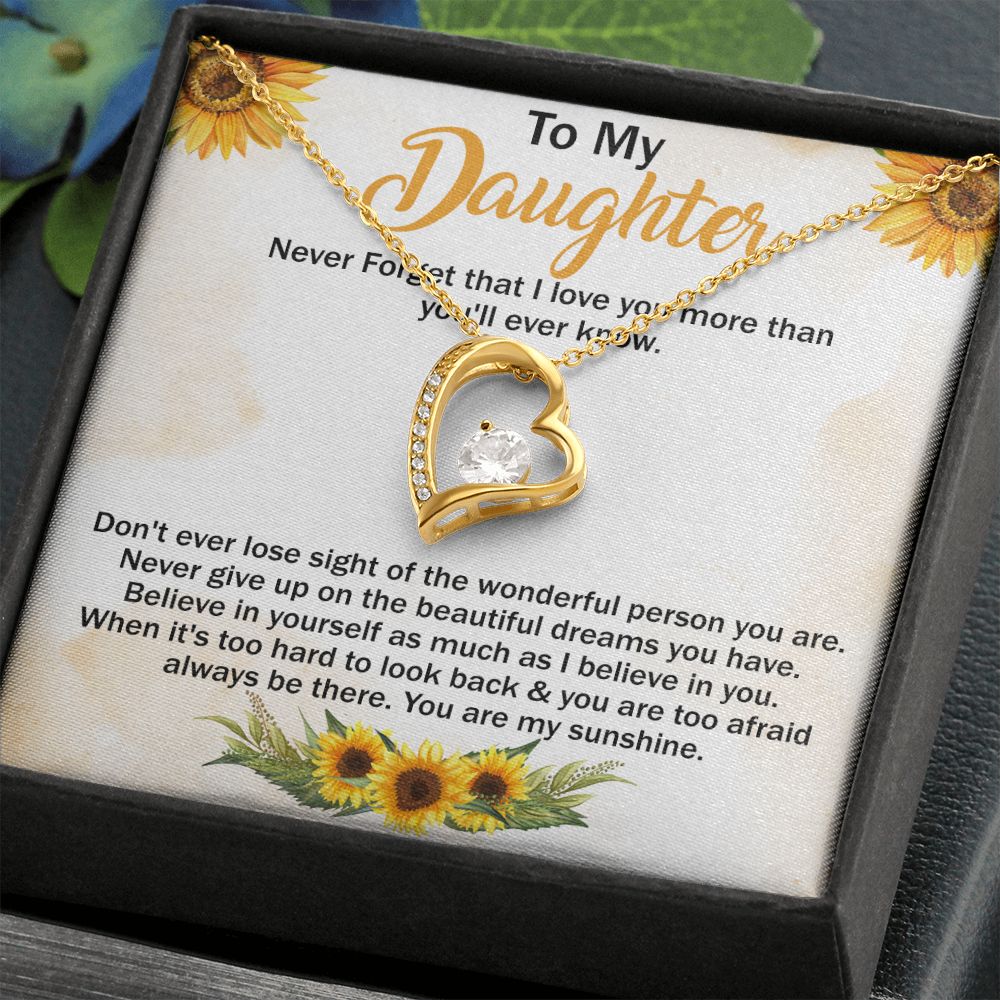 Mother Daughter Gift Ideas, To My Daughter Gift Necklace from Mom, Jewelry Pendant Present for Daughter, Birthday Christmas Gift Graduation Gifts for Daughters, Mother and Daughter Necklace 29 Forever Love Necklace