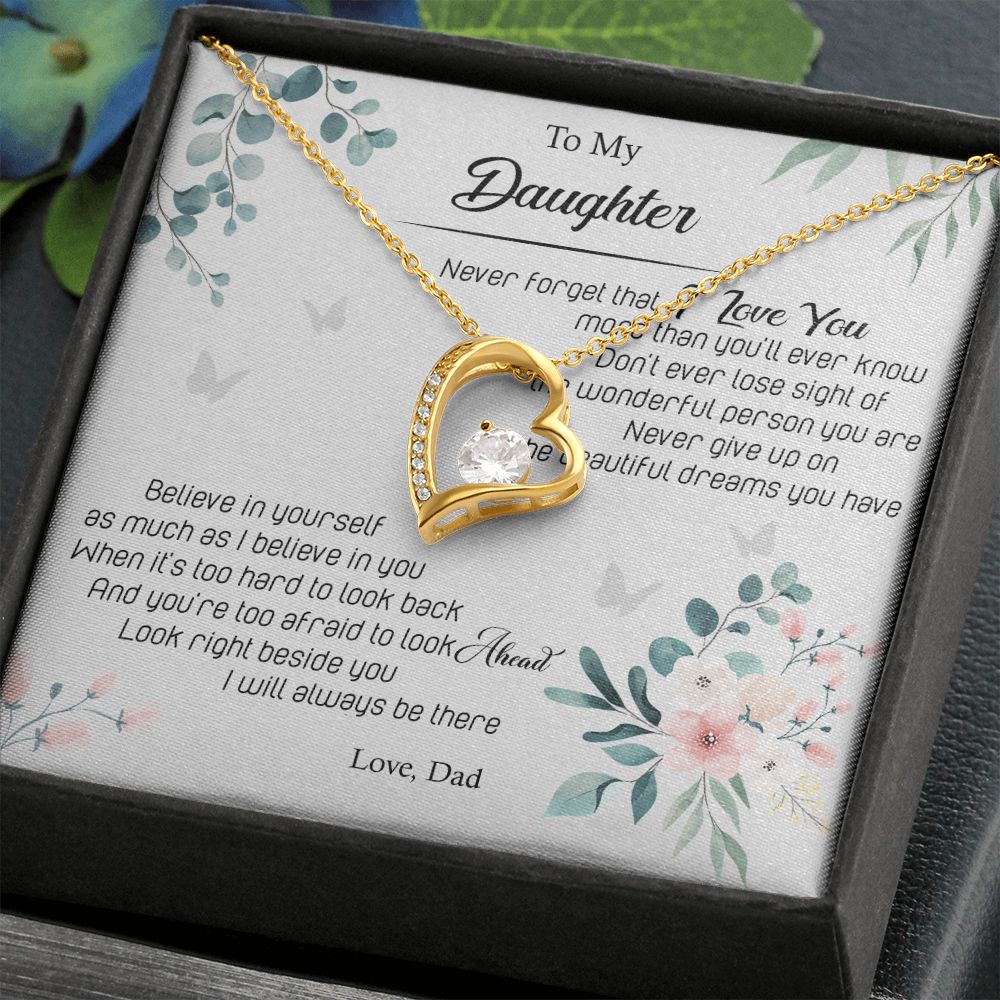 Jewelry Pendant Present for Daughter, To My Daughter Gift Necklace from Mom, Mother Daughter Gift Ideas, Birthday Christmas Gift Graduation Gifts for Daughters, Mother and Daughter Necklace 20 Forever Love Necklace