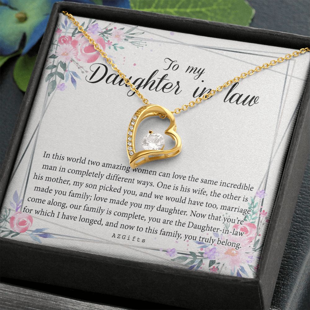 Daughter In Law Gifts Ideas, Daughter In Law Necklace, Gifts For Future Daughter In Law, Daughter In Law Birthday Gifts, Daughter-in-law Gifts From Mother In Law, Birthday Gifts For Daughter Forever Love Necklace