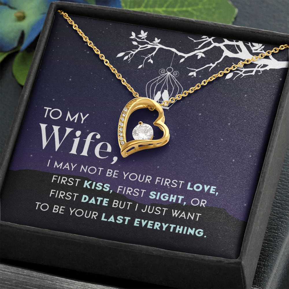 To My Wife Necklace from Husband, Personalized Necklace for Women, Luxury Necklace for Wife from Man Men, Wedding Anniversary Present For Wife, Beautiful Wife Jewelry Christmas Birthday Gift For Wife15 Forever Love Necklace