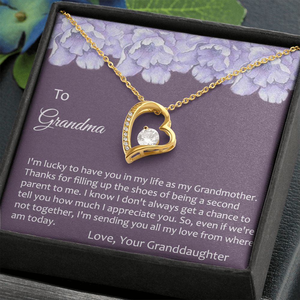 To My Grandma Necklace, Gift for Grandmother Necklace, Mothers Day Gift For Grandma Nana, Grandma Jewelry From Grandchildren GrandKids , Jewelry Box Gift For Grandma Grandmother21 Forever Love Necklace