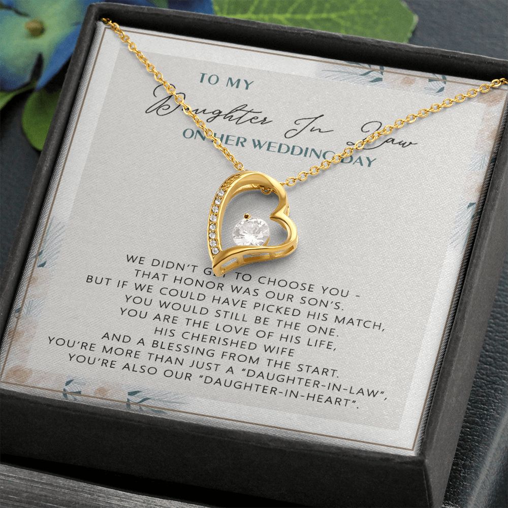 Wedding Gift From mother On Wedding Day To My Daughter-in-law Wedding Day Forever Love Necklace