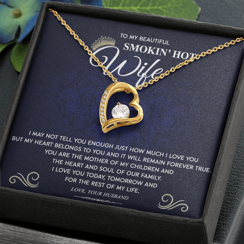 To My Wife Necklace from Husband, Personalized Necklace for Women, Luxury Necklace for Wife from Man Men, Wedding Anniversary Present For Wife, Beautiful Wife Jewelry Christmas Birthday Gift For Wife10 Forever Love Necklace