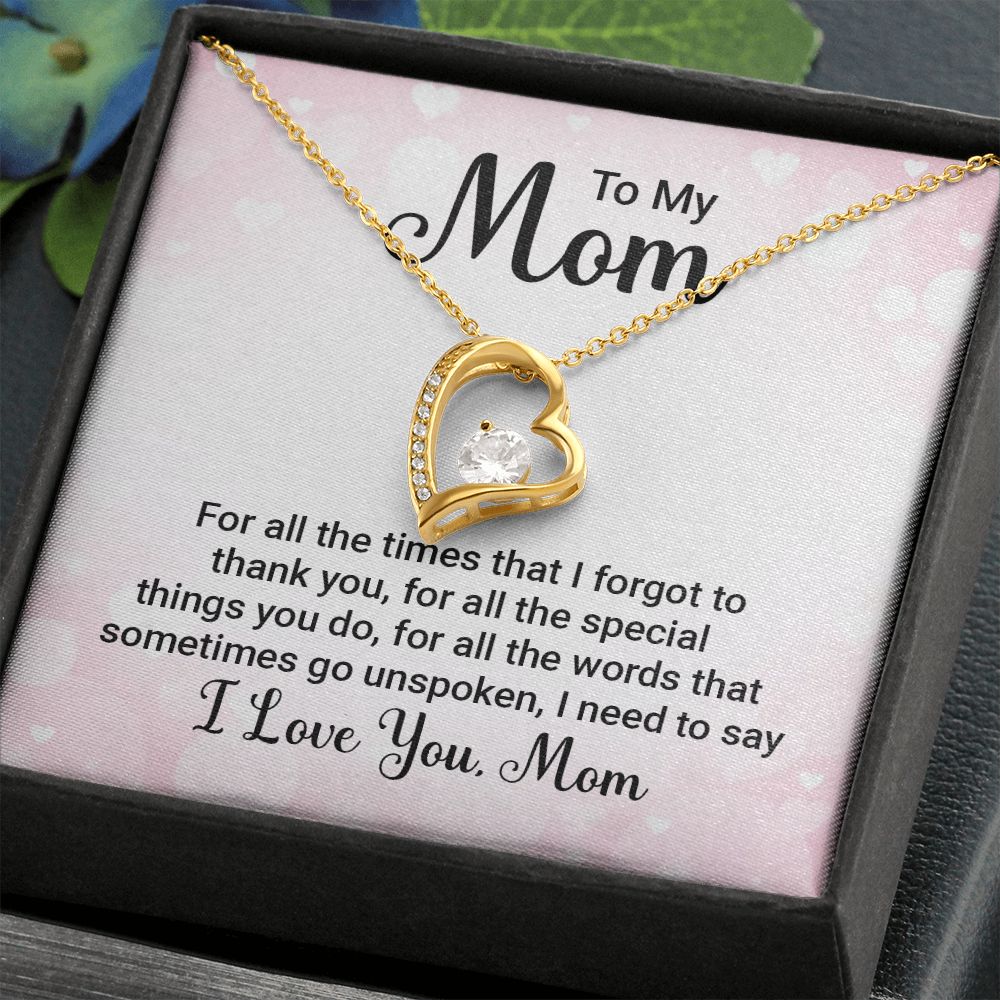 To My Mom Necklace, Gift For Mom, Mother's Day Gift from Daughter, Mom Jewelry Gift for Mothers Day, Birthday Gift for Mother, Moms Gift from Daughter Son, Necklace for Mom Mother 23 Forever Love Necklace