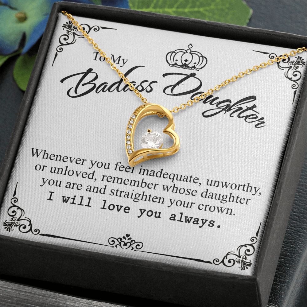 Bonus Daughter Gifts From Stepdad, Step Daughter Gifts From Stepmom, Stepdaughter Gifts From Stepdad, Father Stepdaughter Necklace, To My Bonus Daughter Necklaces, Christmas Gifts For Bonus7 Forever Love Necklace