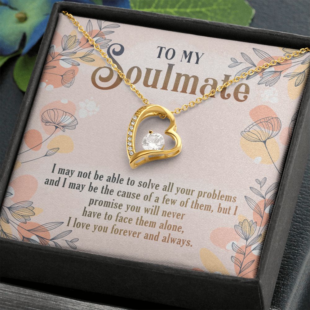 To My Soulmate Necklace for Women Birthday Christmas Jewelry Gifts For My Wife with Message Card Box Personalized Gift Present Pendant for Future Wife Soulmate Girlfriend Love 8 Forever Love Necklace