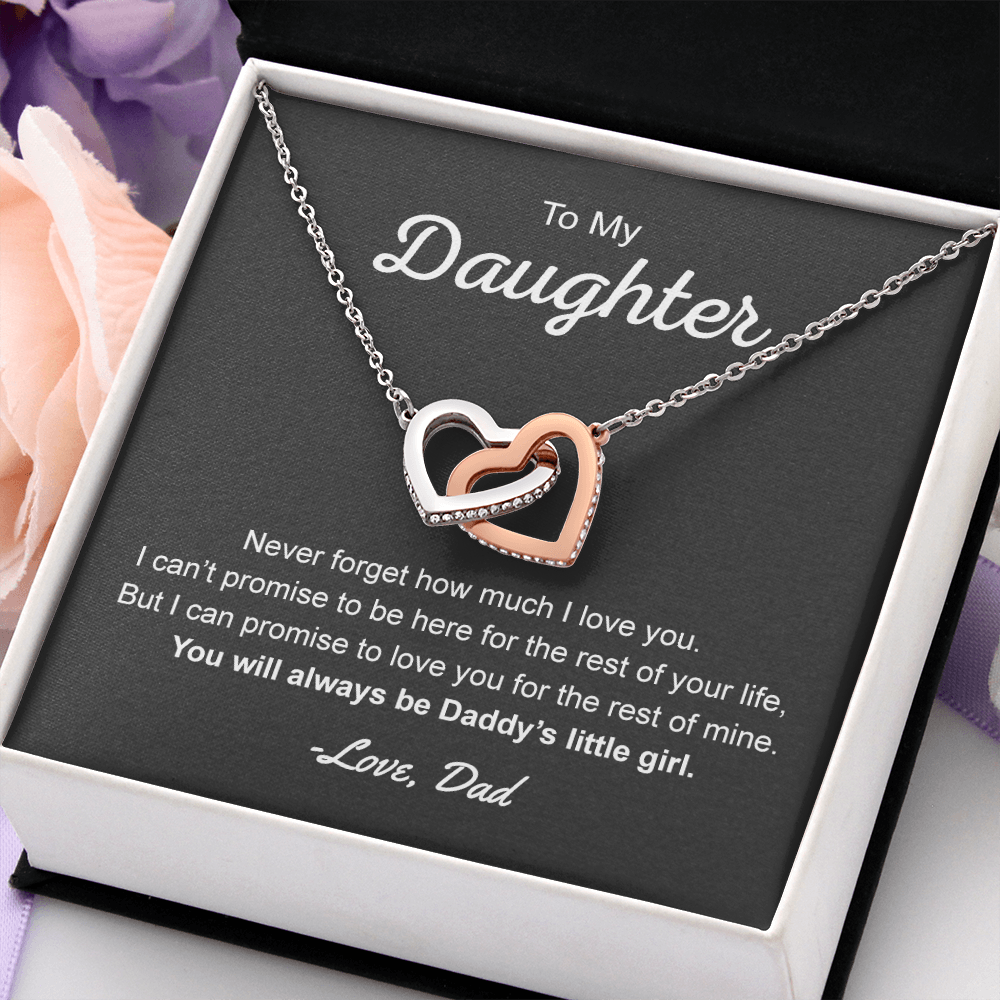 Interlocking Hearts Necklace - Daughter Gift From Dad Graduation Gift For Her 174732889013