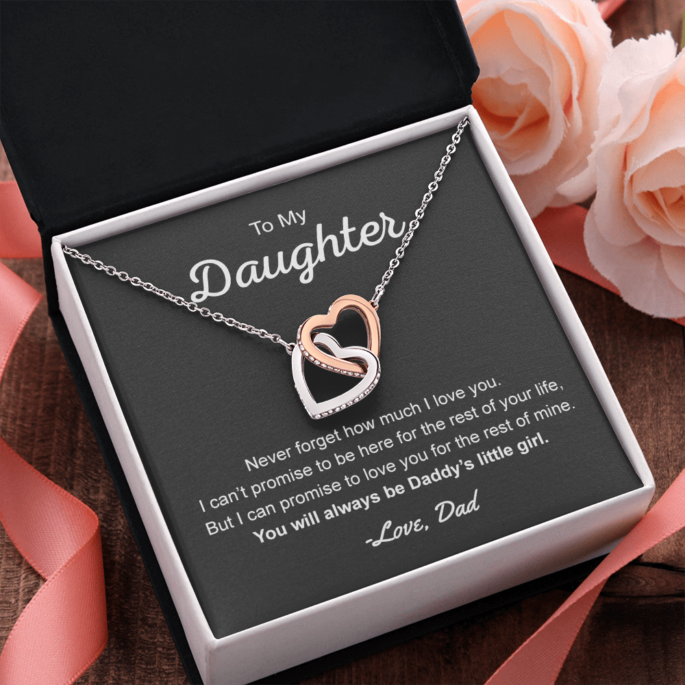 Interlocking Hearts Necklace - Daughter Gift From Dad Graduation Gift For Her 174732889013