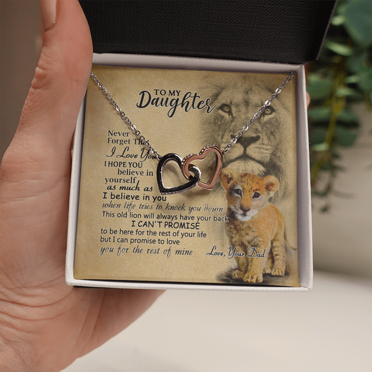 To My Daughter Gift from Dad Old Lion Necklace For Daughter Jewelry for Women