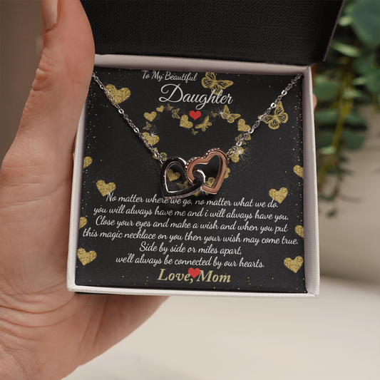 To My Daughter Gift Interlock Necklace For Daughter Valentines Gift For Daughter
