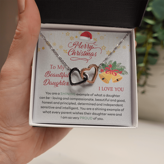 To My Daughter Gift Interlock Necklace For Daughter Christmas Gift For Daughter