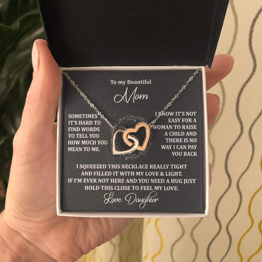 To My Beautiful Mom Necklace Gift From Daughter, Jewelry For Women Pay you Back