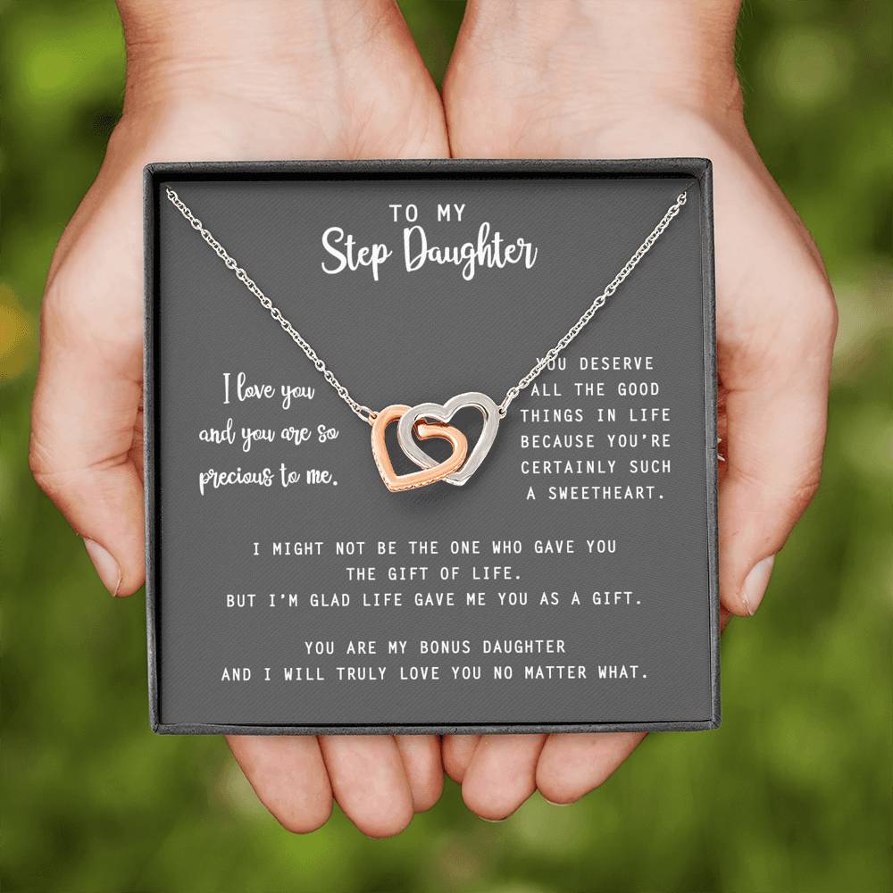 to My Step Daughter Necklace from Stepdad Bonus Daughters Birthday Xmas Congrats