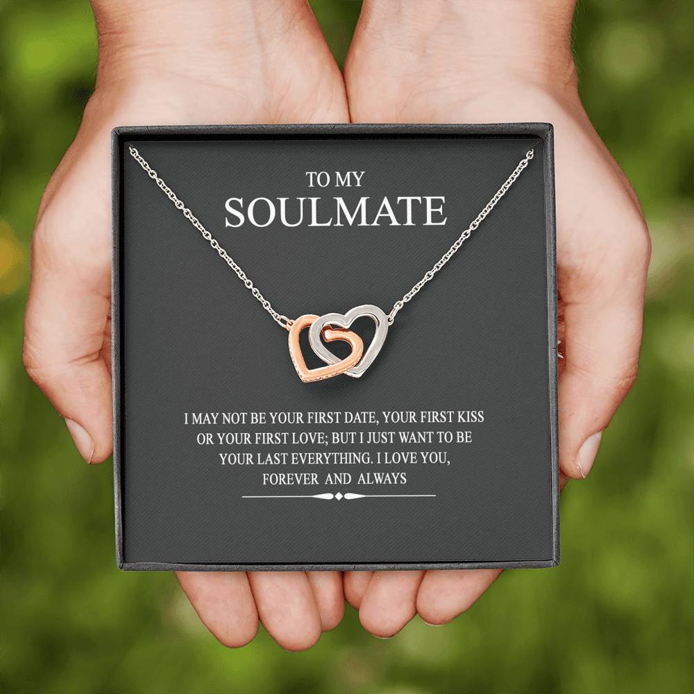 To My Soulmate Wife Girl Your Last Everything Interlocking Necklace Pendant