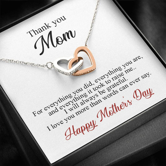 Thank You Mom Gift Happy Mother's Day Necklace To My Mom Necklace Mom Jewelry