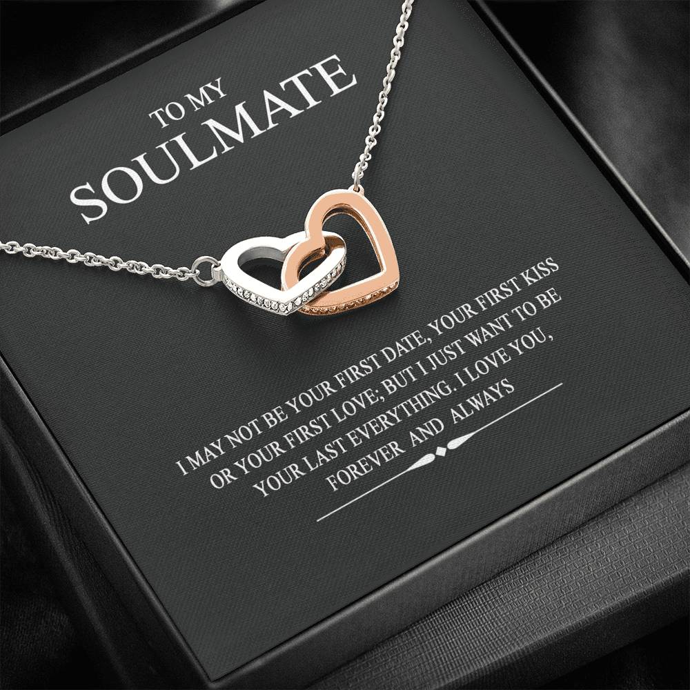 To My Soulmate Wife Girl Your Last Everything Interlocking Necklace Pendant