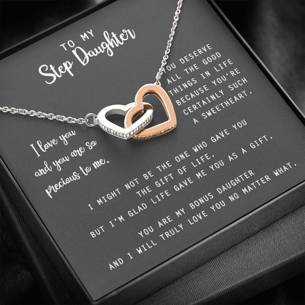 to My Step Daughter Necklace from Stepdad Bonus Daughters Birthday Xmas Congrats