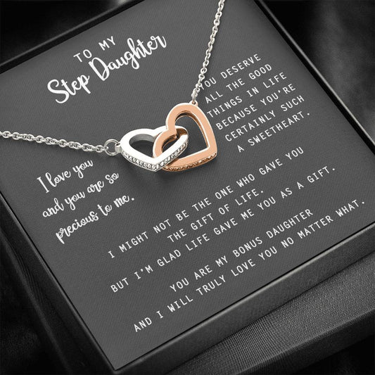 to My Step Daughter Necklace from Stepdad Bonus Daughters Birthday Xmas Congrats