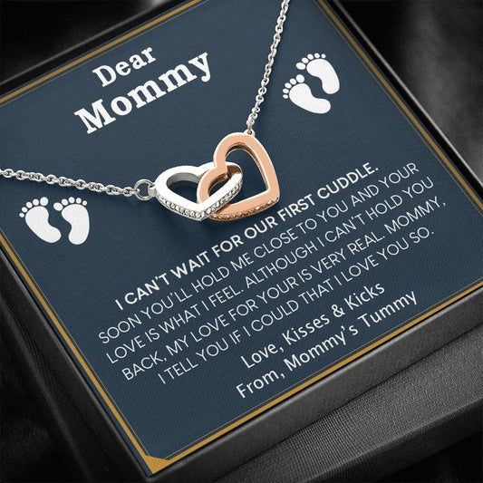 Pregnant Wife Gift,Interlocking Hearts Necklace, Mother's Day Gift,New Mom Gift