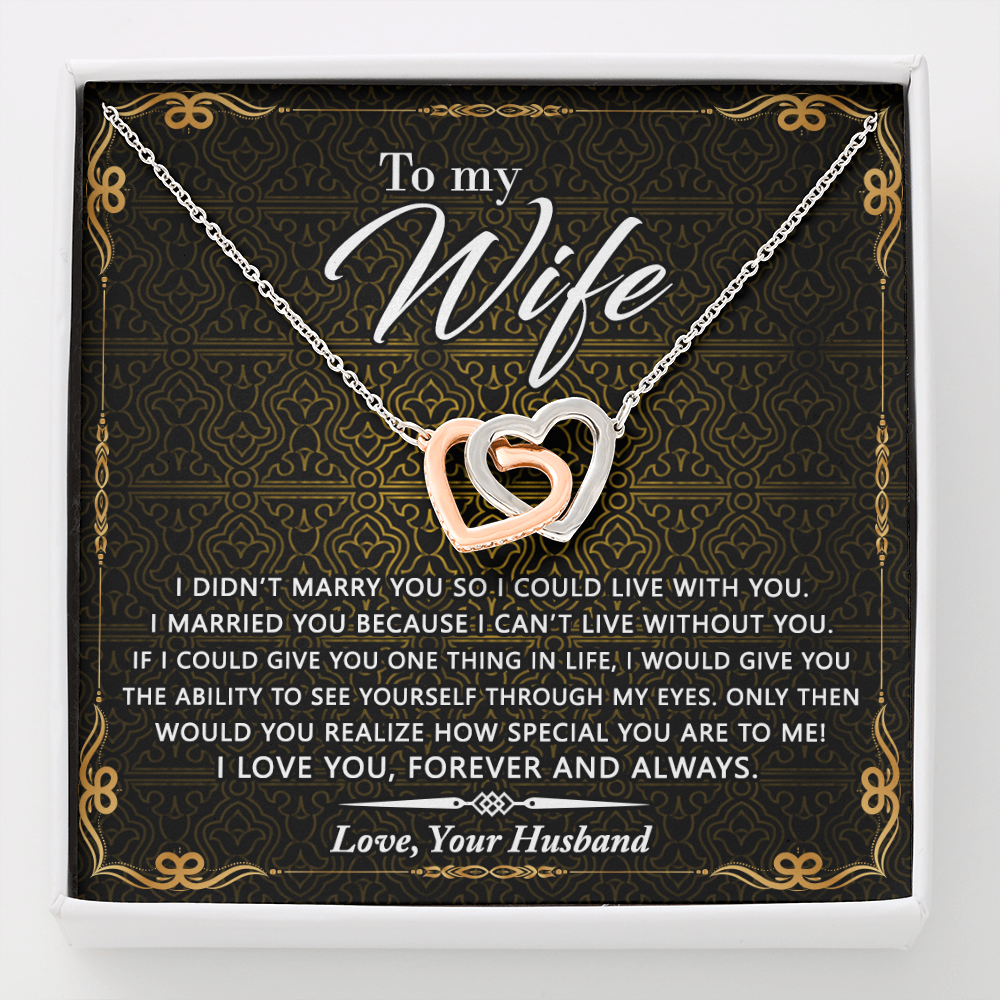To My Wife Necklace Gift For Wife interlocking hearts necklace 1608