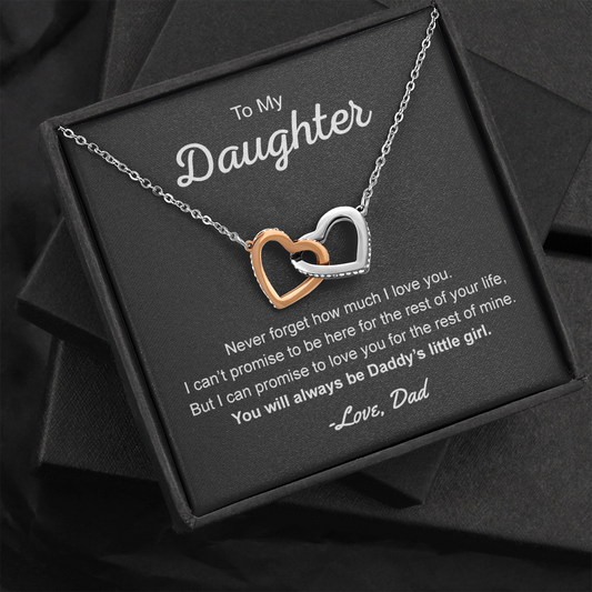 Interlocking Hearts Necklace - Daughter Gift From Dad Graduation Gift For Her 174732889013