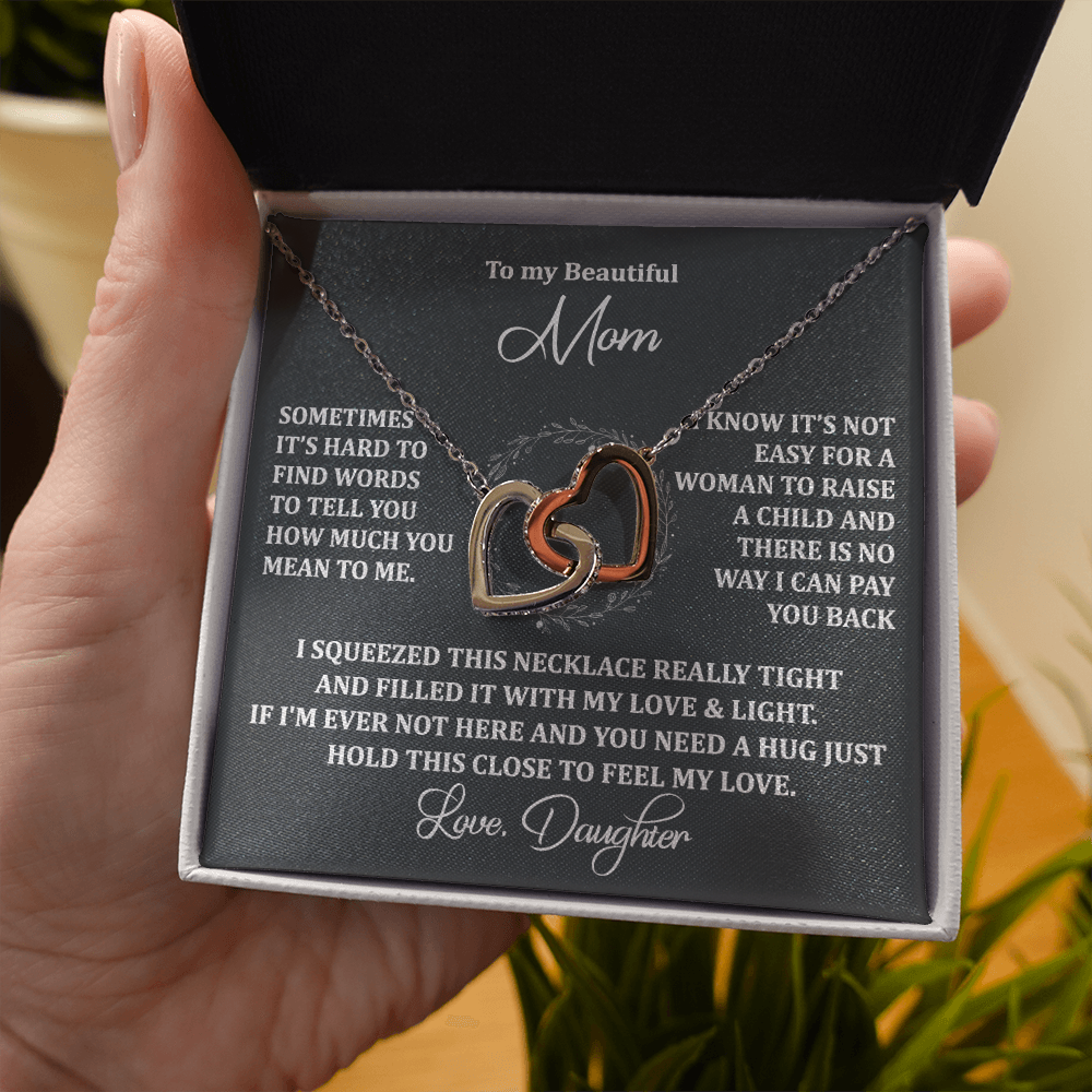 To My Beautiful Mom Necklace Gift From Daughter, Jewelry For Women Pay you Back