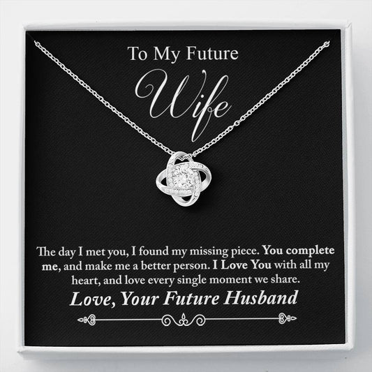 To My Future Wife Love Knots Necklace, Birthday Gift For Fiancee, Fiance Gift