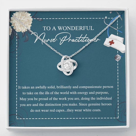 To My Nurse Practitioner Necklace with Box Message Card, Gift For Nurse Jewelry