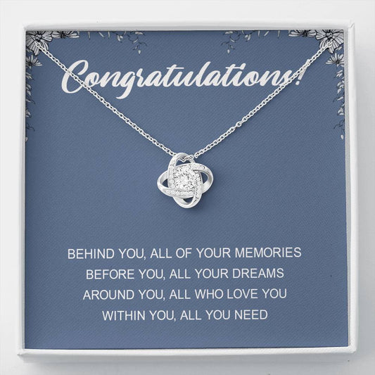 Graduation Gift Necklace for Girls College, High School, Love Knot Necklace