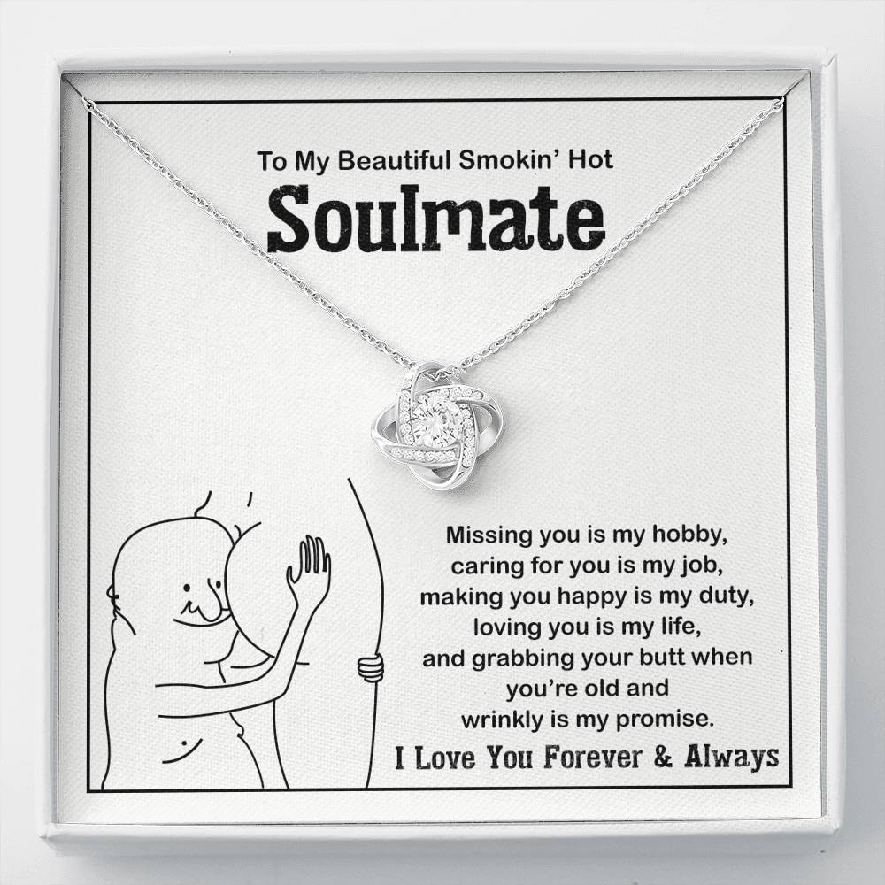 To My Smokin' Hot Soulmate Necklace Funny Gift for Soulmate Birthday Present Gift