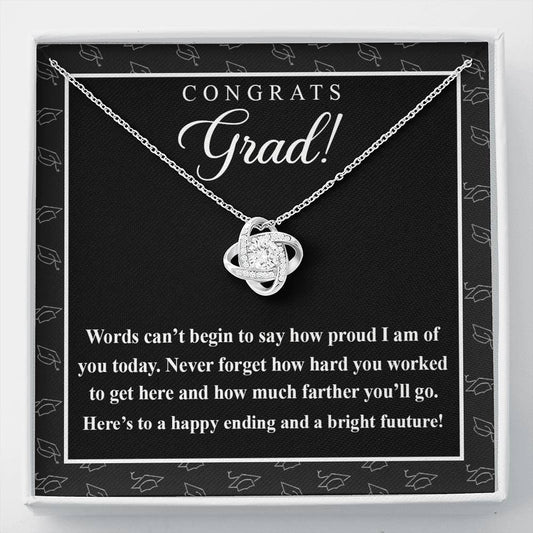 College Graduation Gift Necklace for Daughter, My Daughter Love Knots Necklace