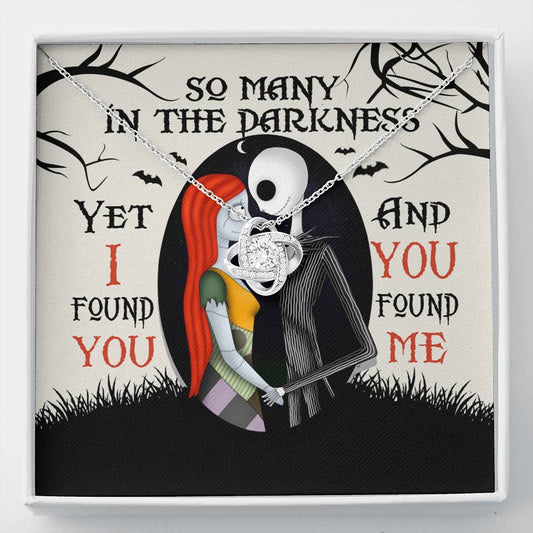 Jack and Sally Necklace, Gift for Girlfriend Soulmate Fiance Halloween Christmas